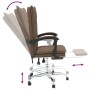 Silla de oficina reclinable de tela marrón de vidaXL, Sillas de oficina - Ref: Foro24-349750, Precio: 104,01 €, Descuento: %