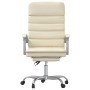 Silla de oficina reclinable masaje cuero sintético color crema de vidaXL, Sillas de oficina - Ref: Foro24-349730, Precio: 91,...