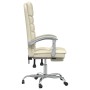 Silla de oficina reclinable masaje cuero sintético color crema de vidaXL, Sillas de oficina - Ref: Foro24-349730, Precio: 91,...