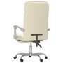 Silla de oficina reclinable masaje cuero sintético color crema de vidaXL, Sillas de oficina - Ref: Foro24-349730, Precio: 91,...