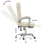 Silla de oficina reclinable masaje cuero sintético color crema de vidaXL, Sillas de oficina - Ref: Foro24-349730, Precio: 91,...