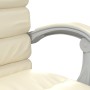 Silla de oficina reclinable masaje cuero sintético color crema de vidaXL, Sillas de oficina - Ref: Foro24-349730, Precio: 91,...