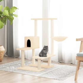 Rascador para gatos con postes de sisal color crema 94,5 cm de vidaXL, Mobiliario para gatos - Ref: Foro24-171639, Precio: 50...