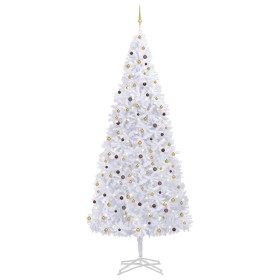 Árbol de Navidad artificial con LED y bolas blanco 500 cm de vidaXL, Arboles de navidad - Ref: Foro24-3077793, Precio: 625,84...