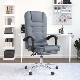 Silla de oficina reclinable con masaje terciopelo gris oscuro de vidaXL, Sillas de oficina - Ref: Foro24-349663, Precio: 121,...