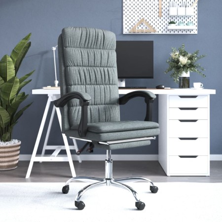 Silla de oficina reclinable de tela gris oscuro de vidaXL, Sillas de oficina - Ref: Foro24-349648, Precio: 86,99 €, Descuento: %