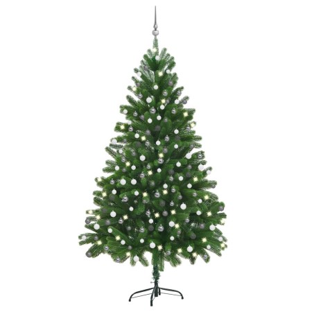 Beleuchteter Weihnachtsbaum mit Lichtern und grünen Kugeln 210 cm von vidaXL, Weihnachtsbäume - Ref: Foro24-3077728, Preis: 2...