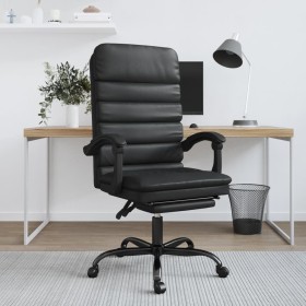 Silla de oficina reclinable masaje cuero sintético negro de vidaXL, Sillas de oficina - Ref: Foro24-349727, Precio: 103,99 €,...