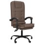 Silla de oficina reclinable masaje cuero sintético marrón de vidaXL, Sillas de oficina - Ref: Foro24-349668, Precio: 131,22 €...