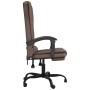 Silla de oficina reclinable masaje cuero sintético marrón de vidaXL, Sillas de oficina - Ref: Foro24-349668, Precio: 131,22 €...