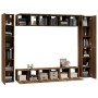 TV furniture set 10 pieces oak brown plywood by vidaXL, TV Furniture - Ref: Foro24-3120250, Price: 443,92 €, Discount: %