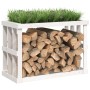 Unterstützung für Outdoor Lein Wood Pine Weiß 108x52x74 cm von vidaXL, Brennholztaschen und -halter - Ref: Foro24-822632, Pre...