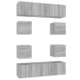 Set de muebles para TV 8 pzas madera contrachapada gris Sonoma de vidaXL, Muebles TV - Ref: Foro24-3120213, Precio: 212,13 €,...