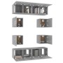 TV furniture set 8 pieces Sonoma gray plywood by vidaXL, TV Furniture - Ref: Foro24-3120213, Price: 212,13 €, Discount: %