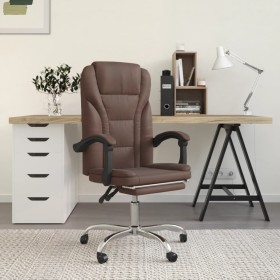 Silla de oficina reclinable cuero sintético marrón de vidaXL, Sillas de oficina - Ref: Foro24-349698, Precio: 89,27 €, Descue...