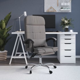 Silla de oficina reclinable con masaje tela gris taupé de vidaXL, Sillas de oficina - Ref: Foro24-349703, Precio: 125,99 €, D...