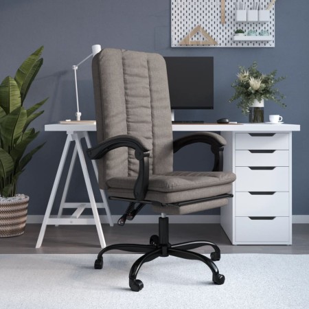 Silla de oficina reclinable de tela gris taupé de vidaXL, Sillas de oficina - Ref: Foro24-349713, Precio: 84,11 €, Descuento: %