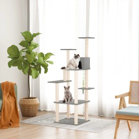 Cat scratching post with light gray sisal posts 153 cm by vidaXL, Cat furniture - Ref: Foro24-171637, Price: 63,63 €, Discoun...