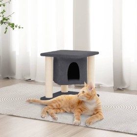 Rascador para gatos con postes de sisal gris oscuro 37 cm de vidaXL, Mobiliario para gatos - Ref: Foro24-171656, Precio: 32,5...