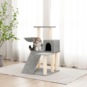 Rascador para gatos con postes de sisal gris claro 82 cm de vidaXL, Mobiliario para gatos - Ref: Foro24-171661, Precio: 41,99...