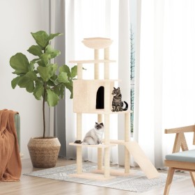 Cat scratching post with cream sisal posts 166 cm by vidaXL, Cat furniture - Ref: Foro24-171681, Price: 87,47 €, Discount: %