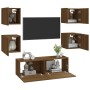 Juego de muebles de pared para TV contrachapado roble marrón de vidaXL, Muebles TV - Ref: Foro24-3120304, Precio: 124,32 €, D...