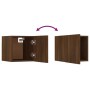 Wall-mounted TV furniture set in brown oak plywood by vidaXL, TV Furniture - Ref: Foro24-3120304, Price: 124,32 €, Discount: %