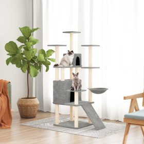 Katzenkratzbaum mit hellgrauen Sisalstämmen, 154 cm von vidaXL, Katzenmöbel - Ref: Foro24-171691, Preis: 63,22 €, Rabatt: %