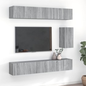 Set de muebles para TV 7 pzas madera contrachapada gris Sonoma de vidaXL, Muebles TV - Ref: Foro24-3120312, Precio: 239,99 €,...