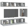 TV furniture set 7 pieces Sonoma gray plywood by vidaXL, TV Furniture - Ref: Foro24-3120312, Price: 239,99 €, Discount: %