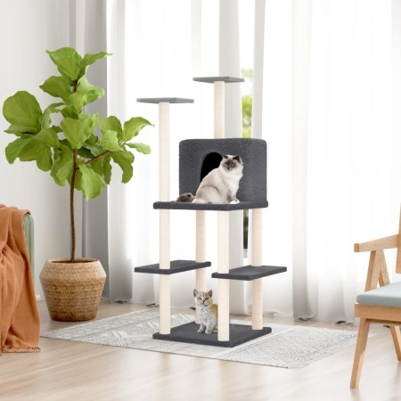 Katzenkratzbaum mit dunkelgrauen Sisalstämmen, 144,5 cm von vidaXL, Katzenmöbel - Ref: Foro24-171632, Preis: 58,42 €, Rabatt: %