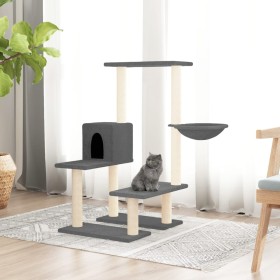 Rascador para gatos con postes de sisal gris oscuro 94,5 cm de vidaXL, Mobiliario para gatos - Ref: Foro24-171641, Precio: 41...