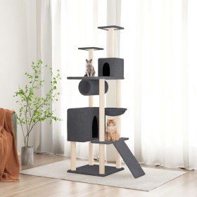 Katzenkratzbaum mit dunkelgrauen Sisalstämmen, 168 cm von vidaXL, Katzenmöbel - Ref: Foro24-171701, Preis: 90,42 €, Rabatt: %