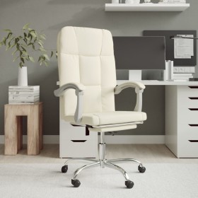 Silla de oficina reclinable cuero sintético crema de vidaXL, Sillas de oficina - Ref: Foro24-349642, Precio: 84,99 €, Descuen...