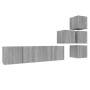 Set de muebles para TV 6 pzas madera contrachapada gris Sonoma de vidaXL, Muebles TV - Ref: Foro24-3120300, Precio: 143,99 €,...