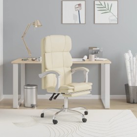 Silla de oficina reclinable cuero sintético crema de vidaXL, Sillas de oficina - Ref: Foro24-349632, Precio: 90,99 €, Descuen...