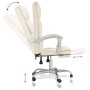 Silla de oficina reclinable cuero sintético crema de vidaXL, Sillas de oficina - Ref: Foro24-349632, Precio: 90,21 €, Descuen...