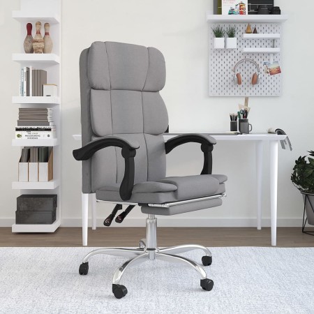 Silla de oficina reclinable de tela gris claro de vidaXL, Sillas de oficina - Ref: Foro24-349627, Precio: 140,97 €, Descuento: %