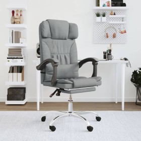 Silla de oficina reclinable con masaje de tela gris claro de vidaXL, Sillas de oficina - Ref: Foro24-349741, Precio: 113,99 €...