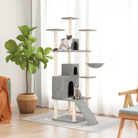 Cat scratching post with light gray sisal posts 175 cm by vidaXL, Cat furniture - Ref: Foro24-171685, Price: 78,99 €, Discoun...