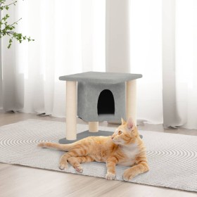 Rascador para gatos con postes de sisal gris claro 37 cm de vidaXL, Mobiliario para gatos - Ref: Foro24-171655, Precio: 33,78...