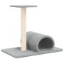 Poste rascador para gatos con túnel gris claro 60x34,5x50 cm de vidaXL, Mobiliario para gatos - Ref: Foro24-171697, Precio: 2...