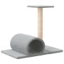 Poste rascador para gatos con túnel gris claro 60x34,5x50 cm de vidaXL, Mobiliario para gatos - Ref: Foro24-171697, Precio: 2...