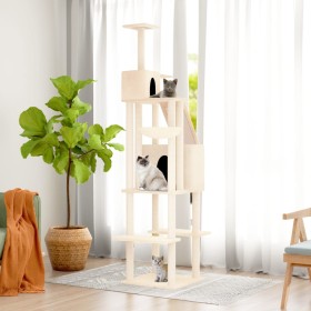 Katzenkratzbaum mit cremefarbenen Sisalstämmen, 201 cm von vidaXL, Katzenmöbel - Ref: Foro24-171642, Preis: 105,99 €, Rabatt: %