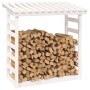 Solid white pine firewood rack 108x64.5x110 cm by vidaXL, Accessories for bags and firewood holders - Ref: Foro24-822438, Pri...