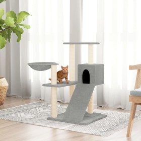 Rascador para gatos con postes de sisal gris claro 82 cm de vidaXL, Mobiliario para gatos - Ref: Foro24-171667, Precio: 51,96...