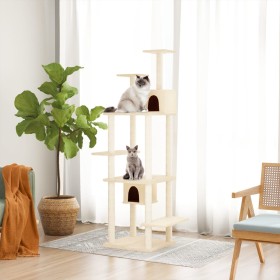 Katzenkratzbaum mit cremefarbenen Sisalstämmen, 176 cm von vidaXL, Katzenmöbel - Ref: Foro24-171687, Preis: 80,99 €, Rabatt: %