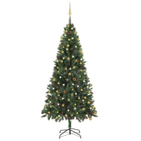 Beleuchteter Weihnachtsbaum mit Lichtern und grünen Kugeln 210 cm von vidaXL, Weihnachtsbäume - Ref: Foro24-3077798, Preis: 1...