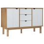 Aparador OTTA madera maciza pino marrón y blanco 113,5x43x73 cm de vidaXL, Aparadores - Ref: Foro24-348593, Precio: 198,68 €,...