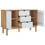 OTTA Sideboard aus massivem Kiefernholz, braun und weiß, 113,5 x 43 x 73 cm von vidaXL, Sideboards - Ref: Foro24-348593, Prei...